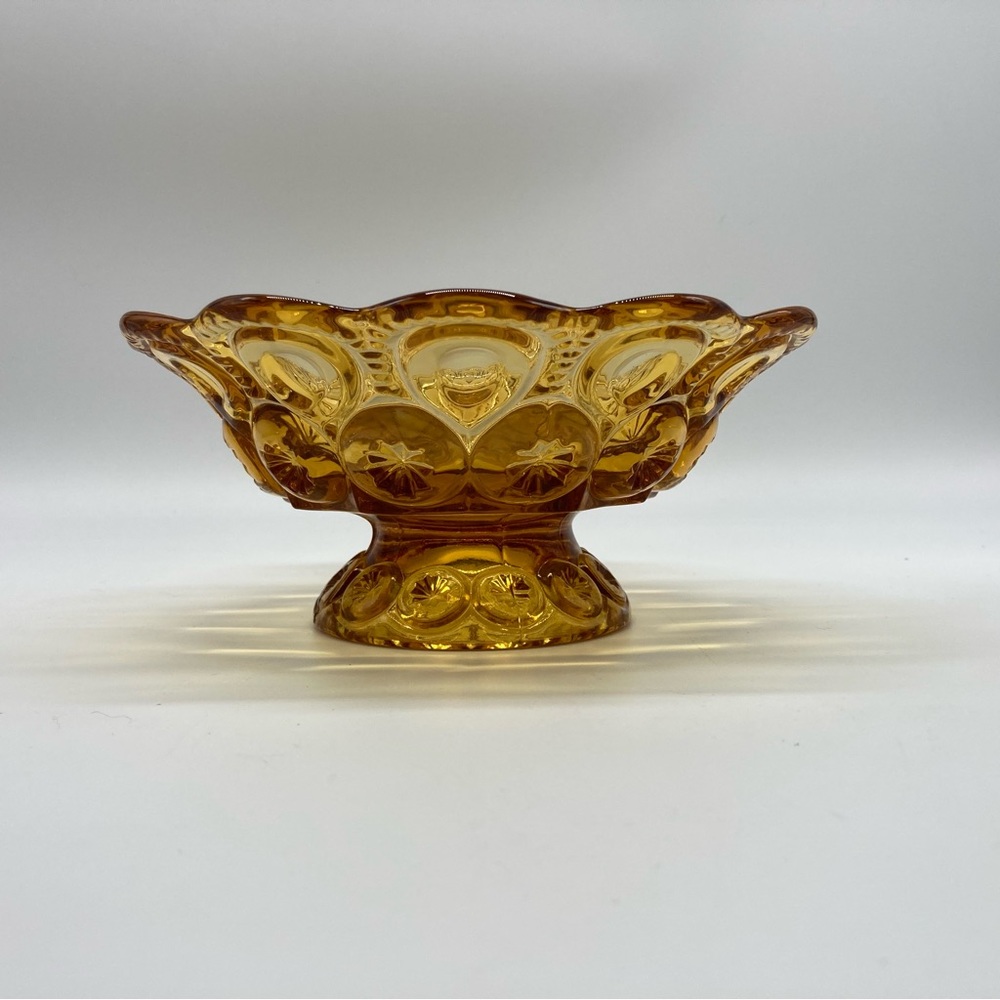 LE Smith Moon & Stars Amberina Compote Dish